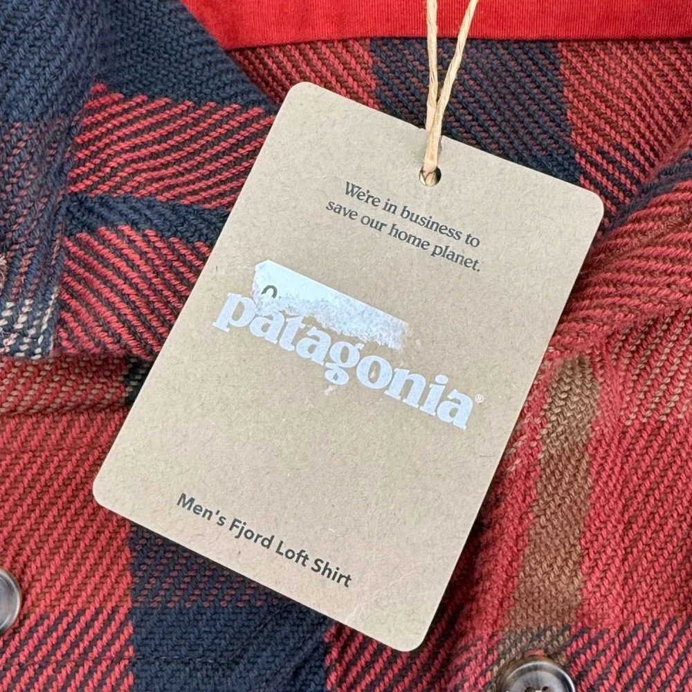 Patagonia Fjord Loft Shirt Mens S Amanita Red Plaid Organic Cotton Flannel 42440